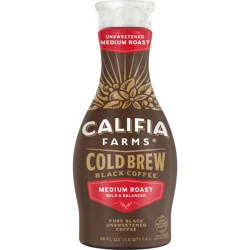 Califia Farms Pure Black Medium Roast Cold Brew Coffee - 48 fl oz