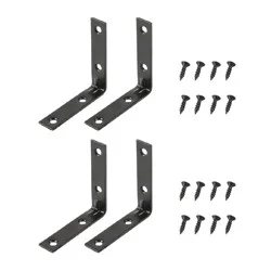 RELIABILT 3-in x 0.75-in x 3-in 2.5 -Gauge Black Steel Corner brace 4 -Pack