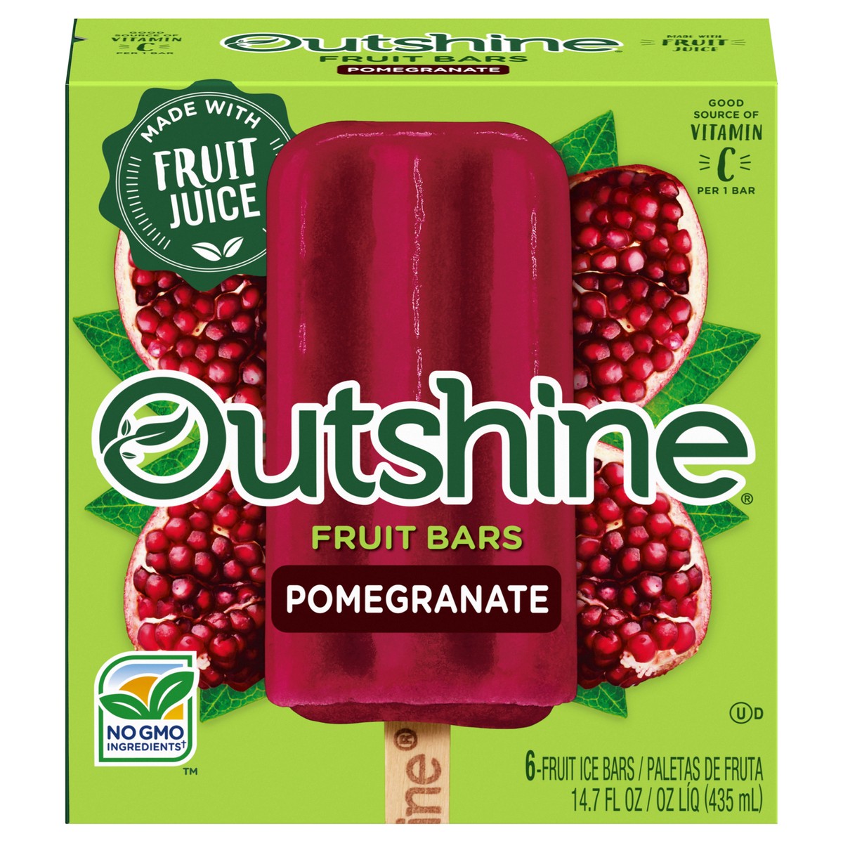slide 1 of 42, Outshine Pomegranate Fruit Ice Bars 6 ea, 6 ct
