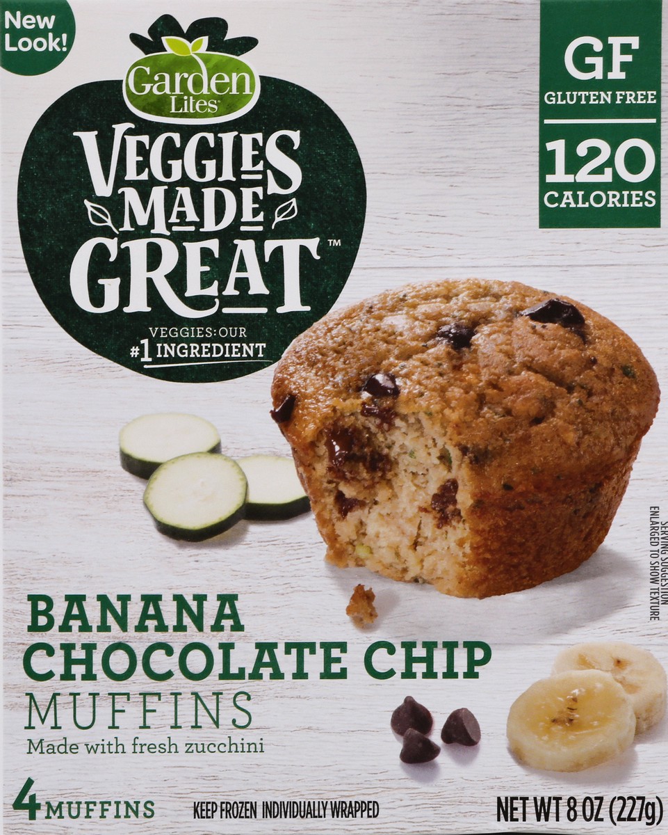 slide 11 of 12, Veggies Made Great Garden Lites Zucchini Banana Chocolate Chip Vegetable Muffins, 8 oz