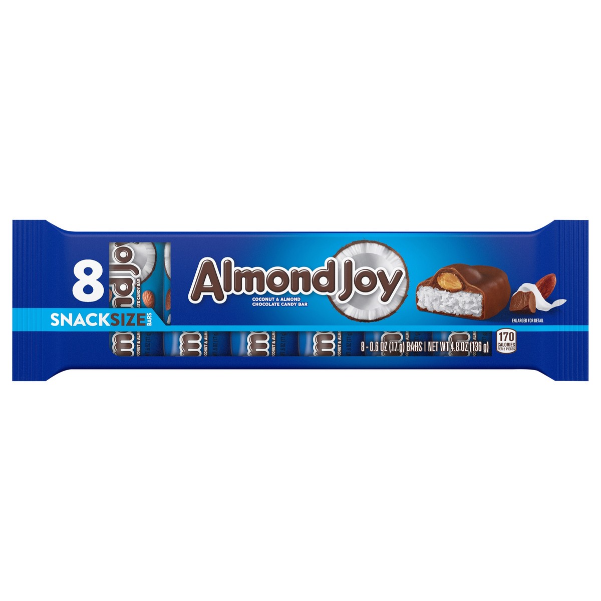 slide 1 of 8, Almond Joy Snack Size, 0.6 oz