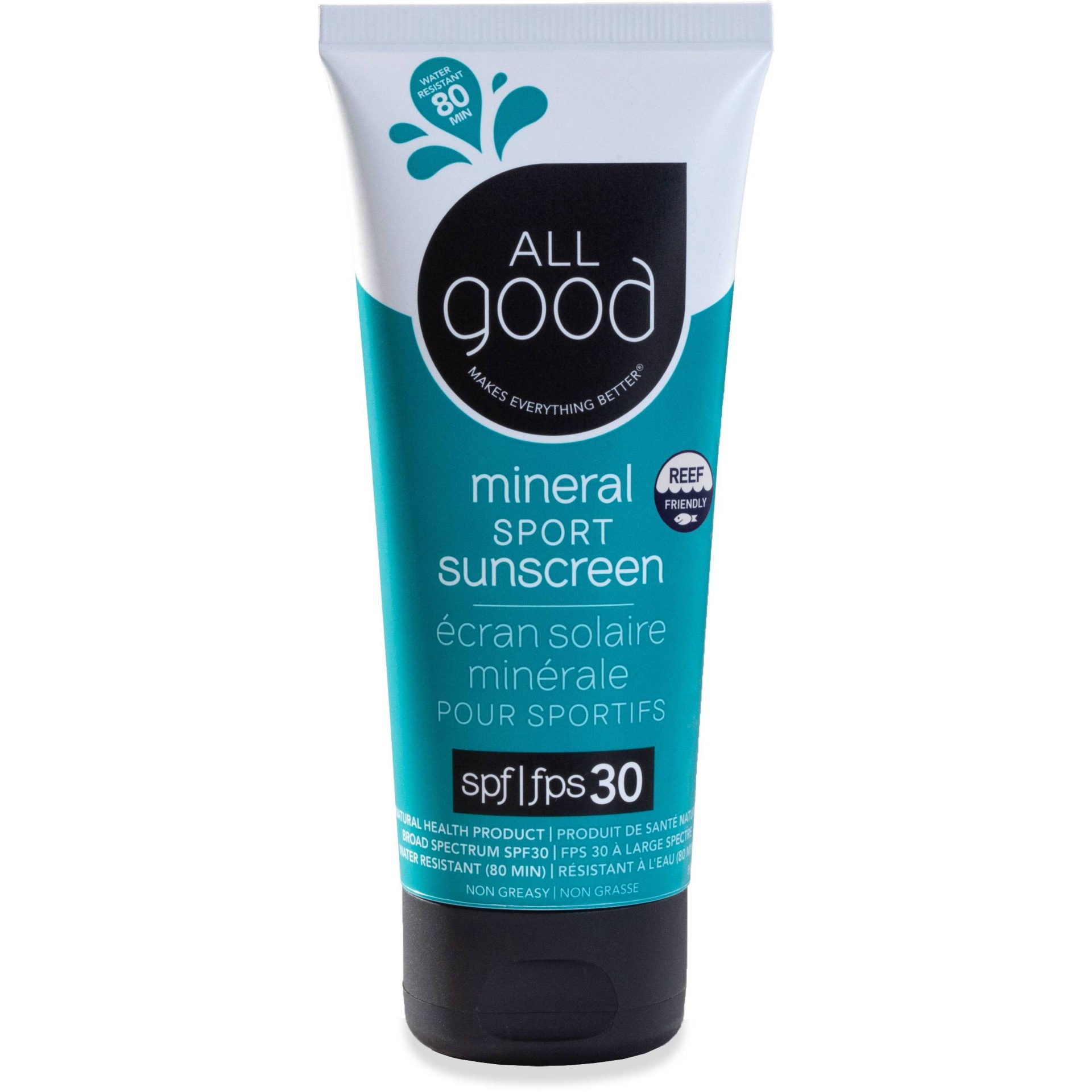 slide 1 of 12, All Good Sport Sunscreen Lotion Water Resistant - SPF 30 - 3oz, 30 ct; 3 oz