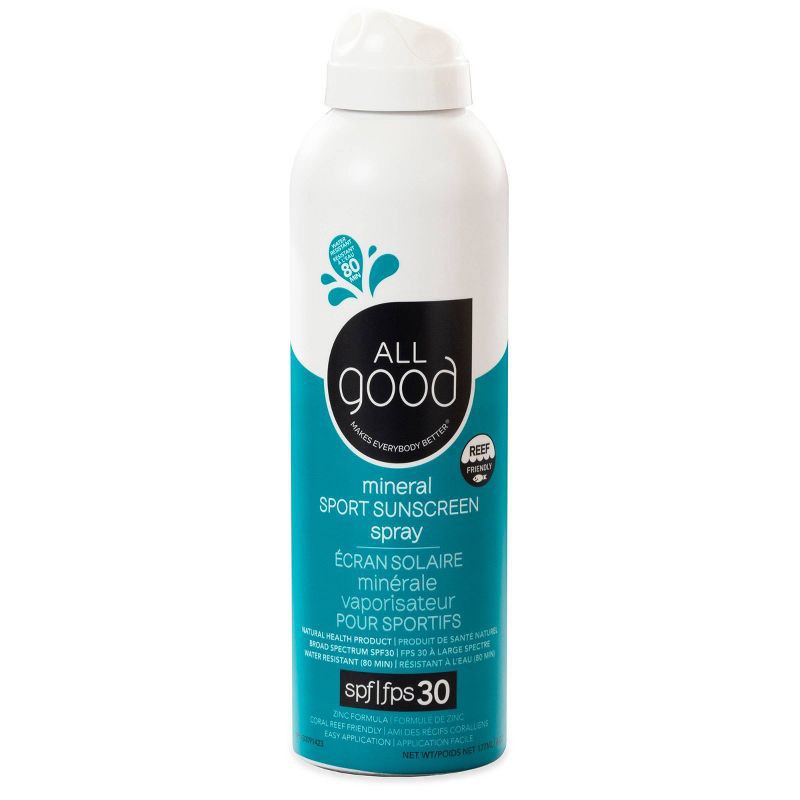 slide 1 of 5, All Good Sport Sunscreen Spray Water Resistant - SPF30 - 6oz, 30 x 6 oz