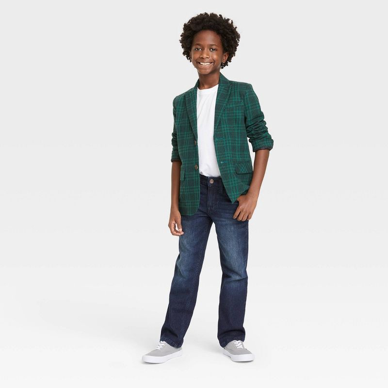 slide 3 of 6, Boys' Stretch Straight Fit Jeans - Cat & Jack™ Blue 7, 1 ct