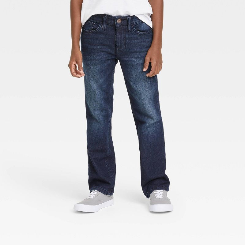slide 1 of 6, Boys' Stretch Straight Fit Jeans - Cat & Jack™ Blue 7, 1 ct