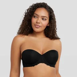 Maidenform Women's Strapless Multiway Push-Up Bra SE1102 - Black 36DD: Convertible Strapless, Padded Underwire, Adjustable Straps