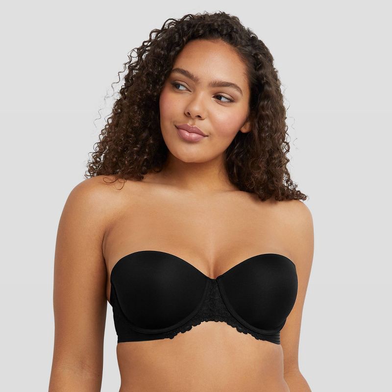 slide 1 of 8, Maidenform Women's Strapless Multiway Push-Up Bra SE1102 - Black 34C: Convertible, Padded, Underwire, 1 ct