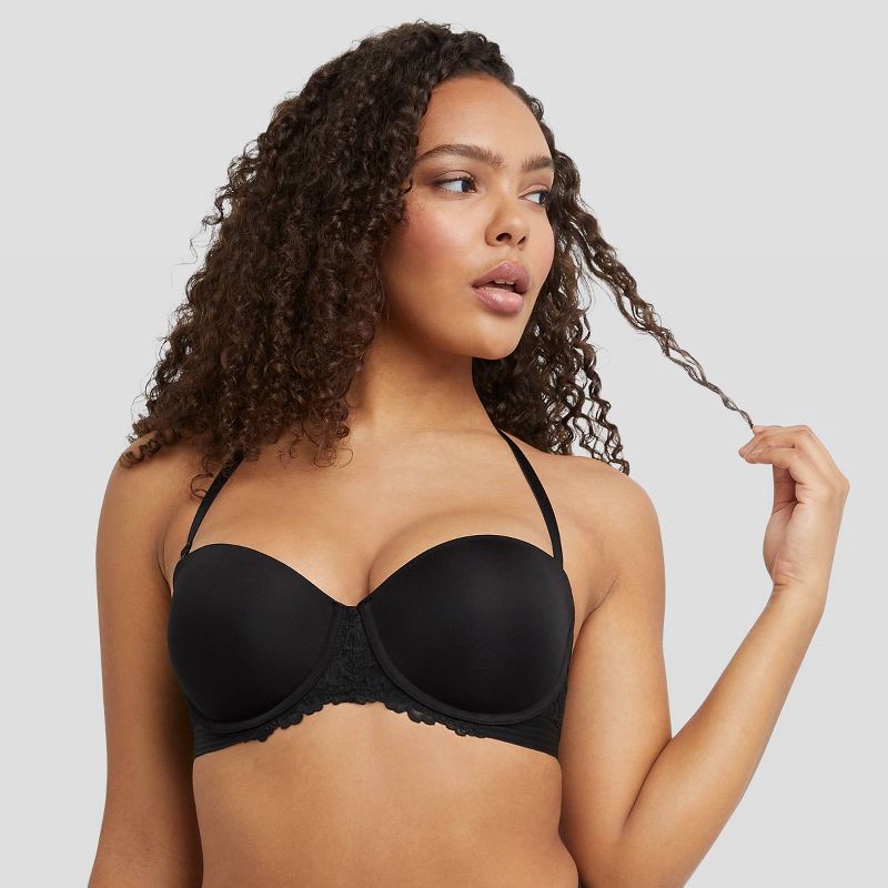 slide 4 of 8, Maidenform Women's Strapless Multiway Push-Up Bra SE1102 - Black 36D: Convertible Strapless, Padded Underwire, Adjustable Straps, 1 ct
