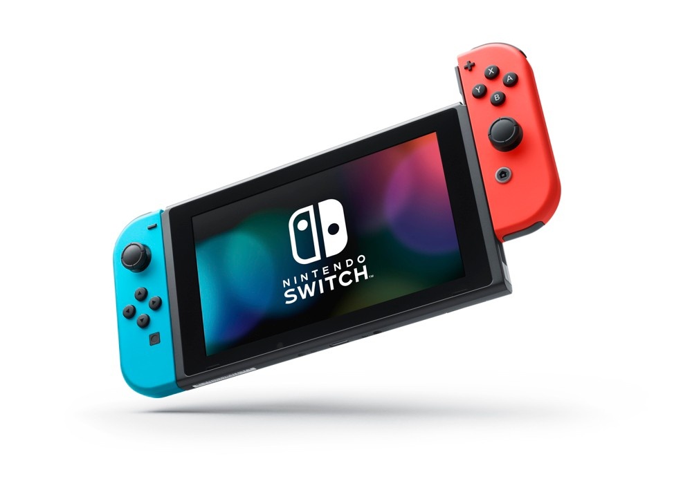 slide 2 of 8, Nintendo Switch with Neon Blue and Neon Red Joy-Con, 1 ct