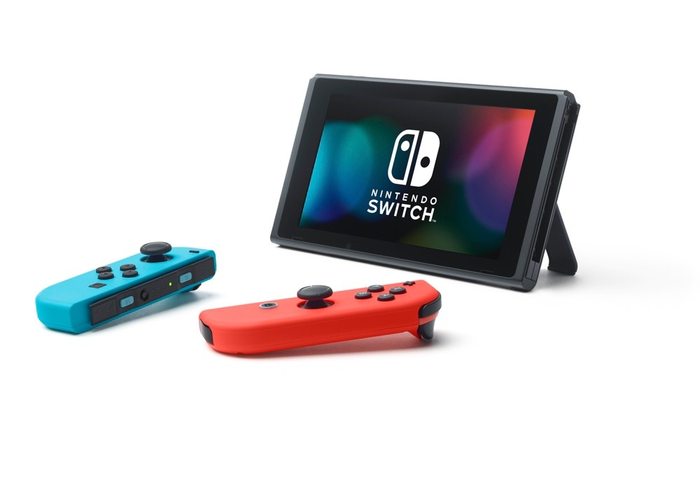 slide 3 of 8, Nintendo Switch with Neon Blue and Neon Red Joy-Con, 1 ct