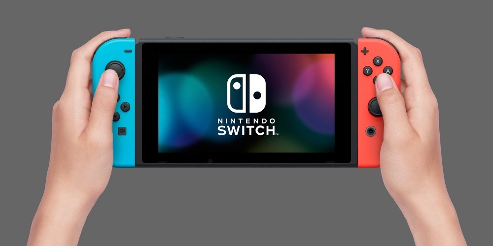 slide 5 of 8, Nintendo Switch with Neon Blue and Neon Red Joy-Con, 1 ct