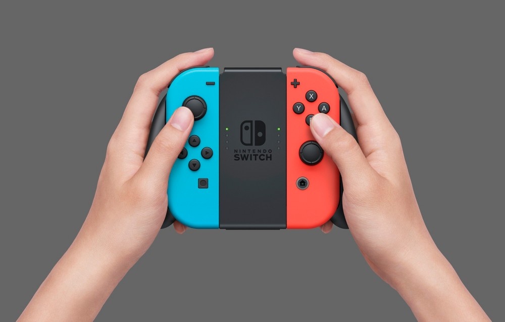 slide 7 of 8, Nintendo Switch with Neon Blue and Neon Red Joy-Con, 1 ct