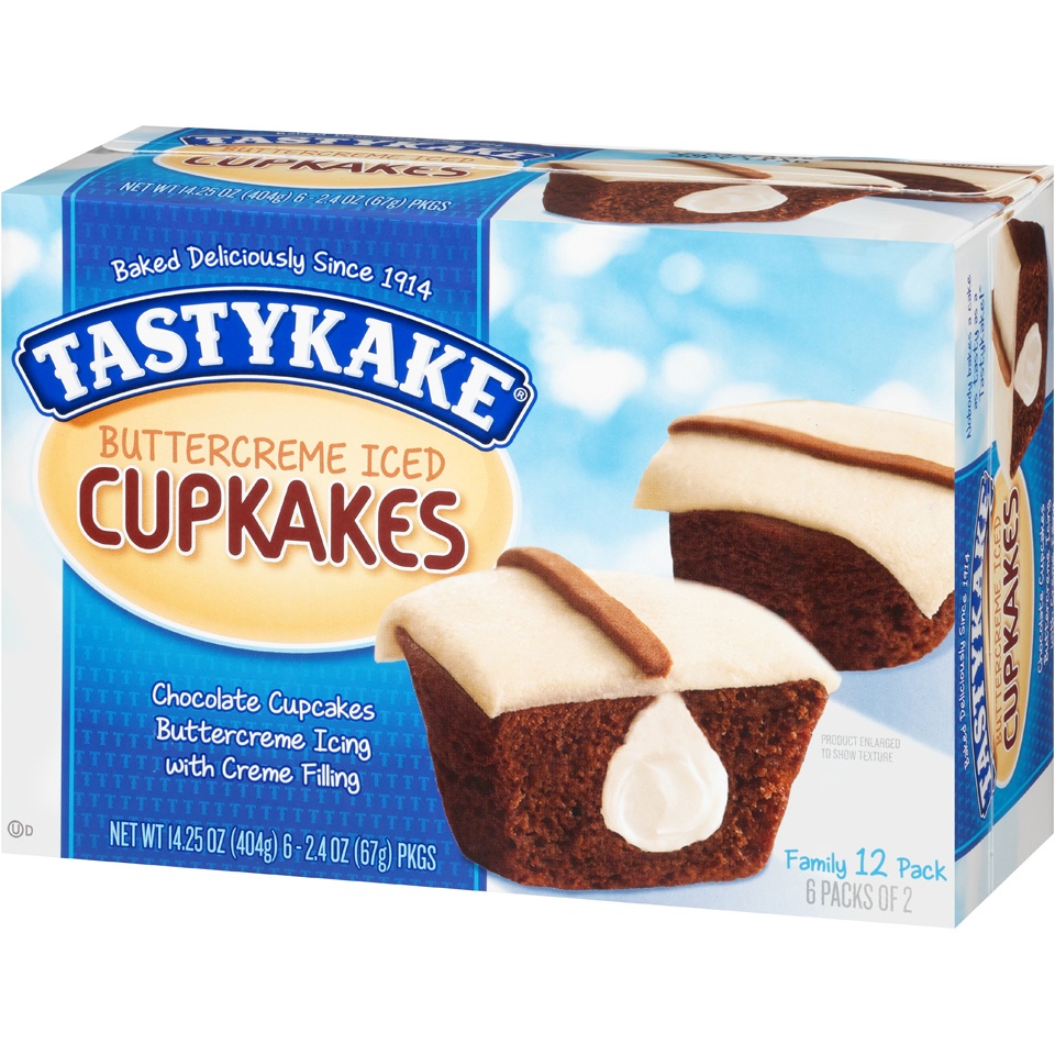 slide 3 of 8, Tastykake Creme Filled Buttercreme Cupkakes 6 - 2.4 oz Packages, 6 ct
