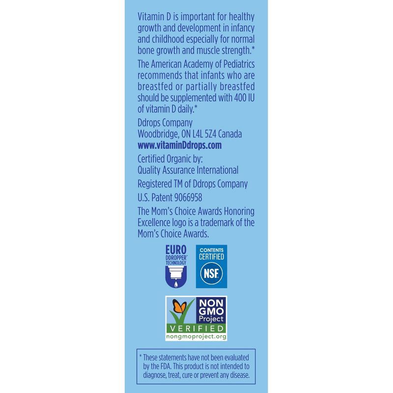 slide 3 of 11, Ddrops Baby Vitamin D 400 IU Organic Liquid Drops - 0.06 fl oz, 0.06 fl oz