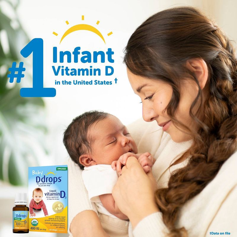 slide 9 of 11, Ddrops Baby Vitamin D 400 IU Organic Liquid Drops - 0.06 fl oz, 0.06 fl oz