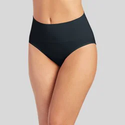 Jockey Generation™ Women's Tummy Smoothing Mid-Waist Briefs - Black XXL: High Rise Microfiber Underwear