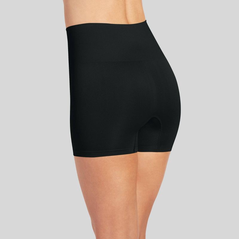 slide 2 of 3, Jockey Generation™ Women's Tummy Smoothing Mid-Waist Boyshorts - Black XXL: Light Compression Knit Shapewear, 1 ct