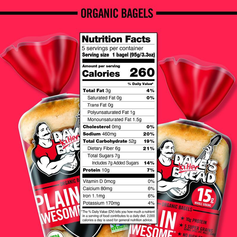 slide 2 of 13, Dave's Killer Bread Plain Awesome Organic Bagels - 16.75oz, 16.75 oz