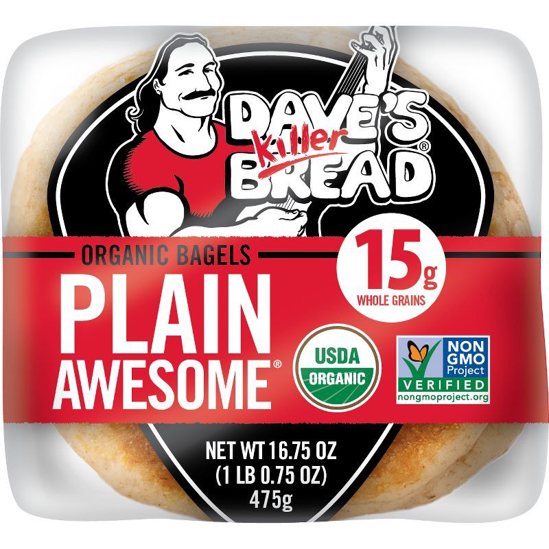 slide 6 of 13, Dave's Killer Bread Plain Awesome Organic Bagels - 16.75oz, 16.75 oz