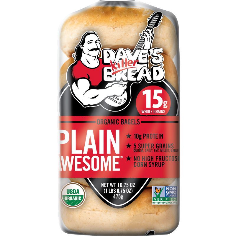 slide 10 of 13, Dave's Killer Bread Plain Awesome Organic Bagels - 16.75oz, 16.75 oz