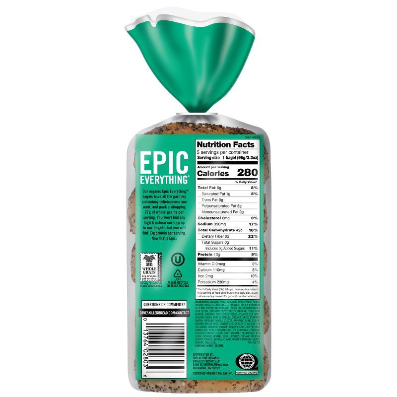 slide 12 of 16, Dave's Killer Bread Epic Everything Organic Bagels - 16.75oz, 16.75 oz
