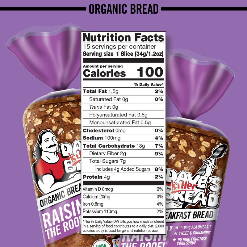 slide 7 of 16, Dave's Killer Bread Organic Raisin' the Roof - 18oz, 18 oz