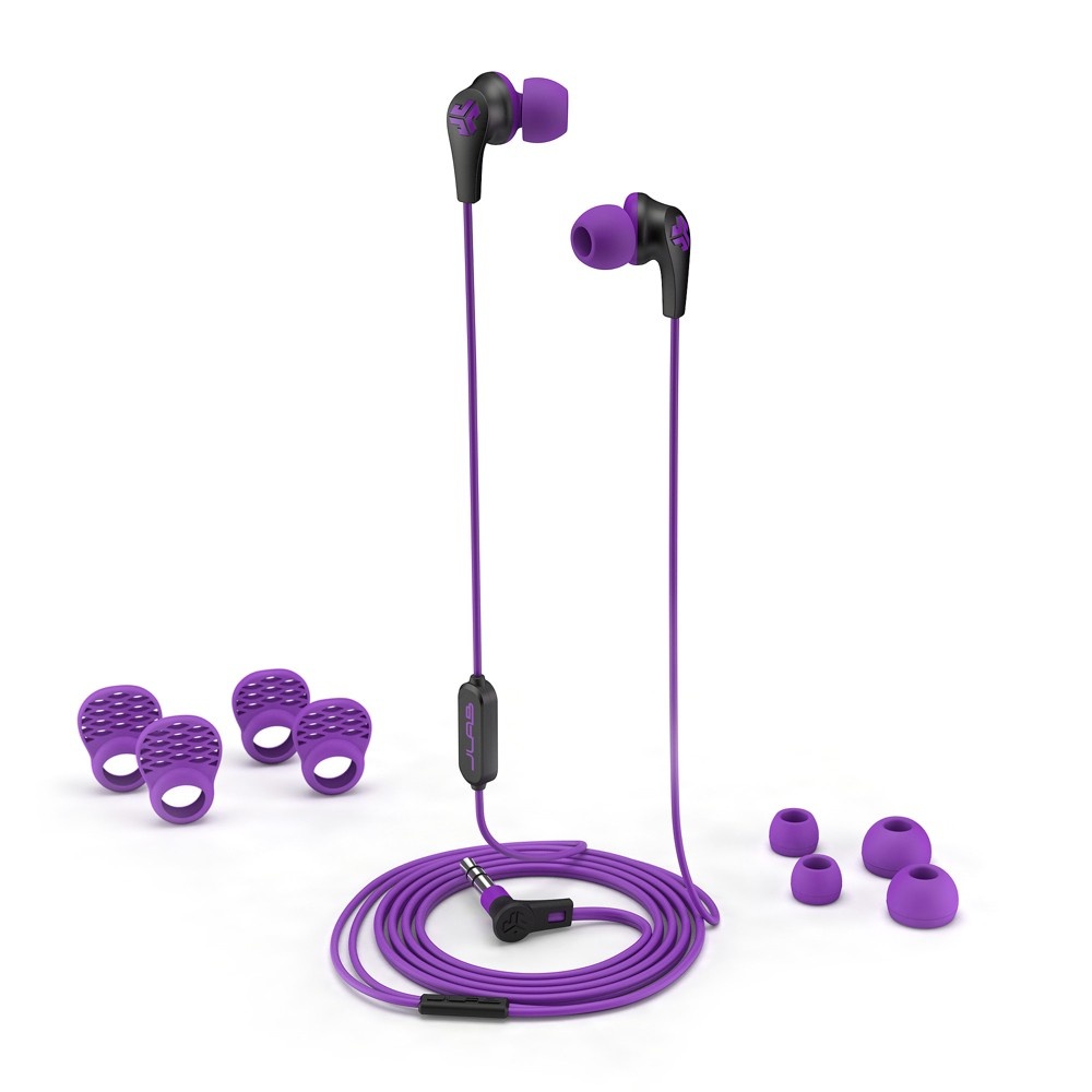 slide 2 of 3, JLab Wired JBuds Pro with Universal Mic - Purple Orchid, 1 ct