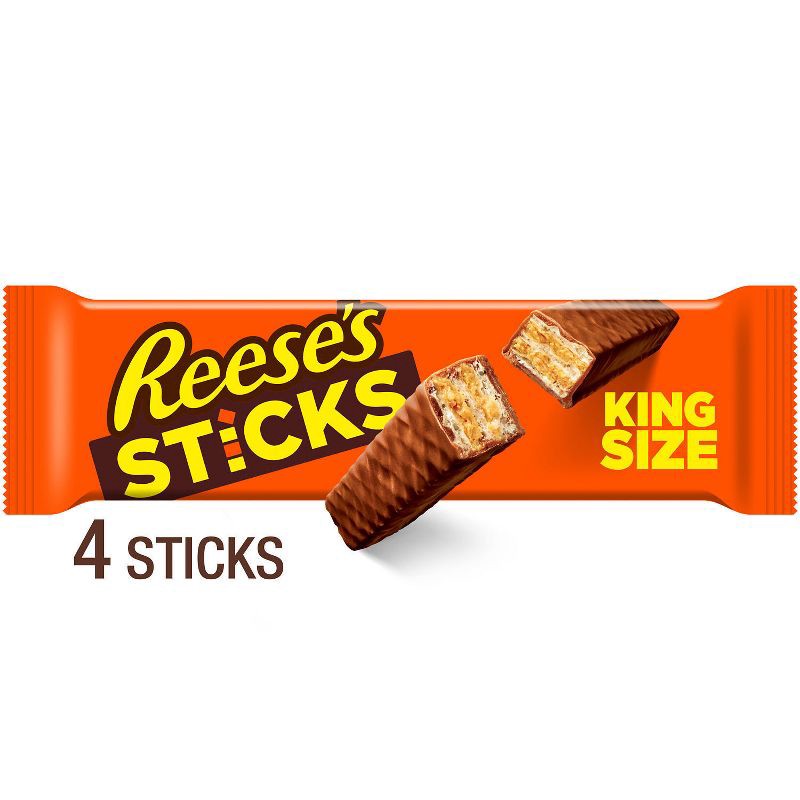 slide 1 of 7, Reese's King Size Milk Chocolate Peanut Butter & Crispy Wafers Sticks Candy - 3oz/4ct, 4 ct; 3 oz