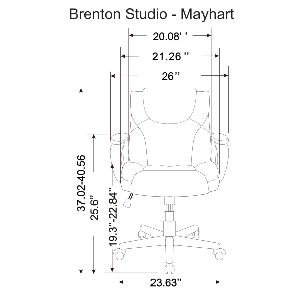 slide 4 of 5, Brenton Studio Mayhart Vinyl Mid-Back Task Chair, Black, 1 ct