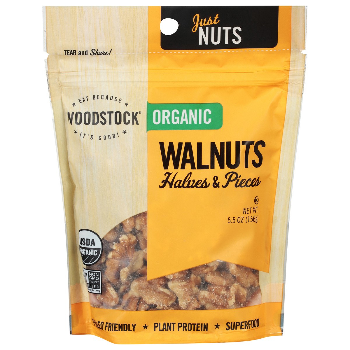 slide 1 of 9, Woodstock Halves & Pieces Organic Walnuts 5.5 oz, 5.5 oz