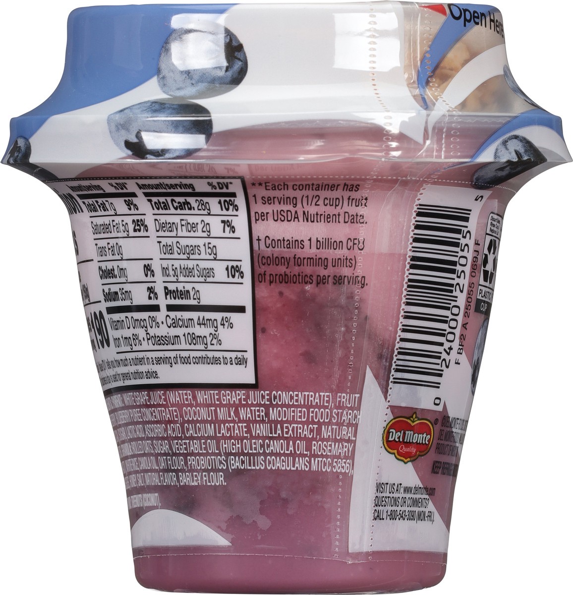 slide 5 of 13, Del Monte Fruit Crunch Blueberry Fruit Crunch Parfait 5.3 oz, 5.3 oz