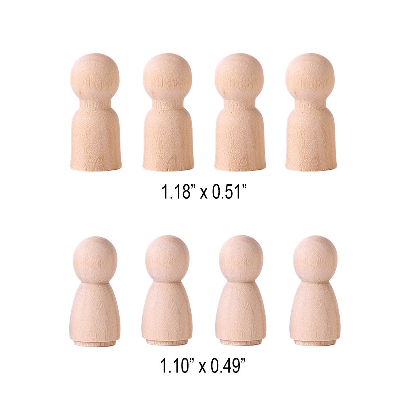 slide 2 of 3, 1" Wooden Peg People By Creatology, 0.5 in x 0.5 in x 1.18 in