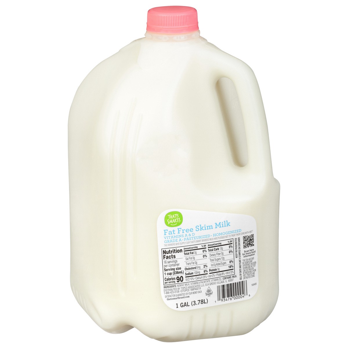 slide 6 of 9, That's Smart! Fat Free Skim Milk 1 gal, 1 gal