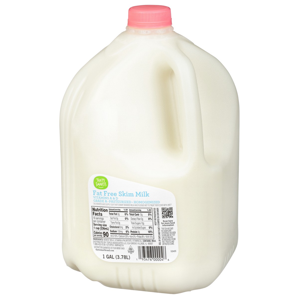 slide 4 of 9, That's Smart! Fat Free Skim Milk 1 gal, 1 gal