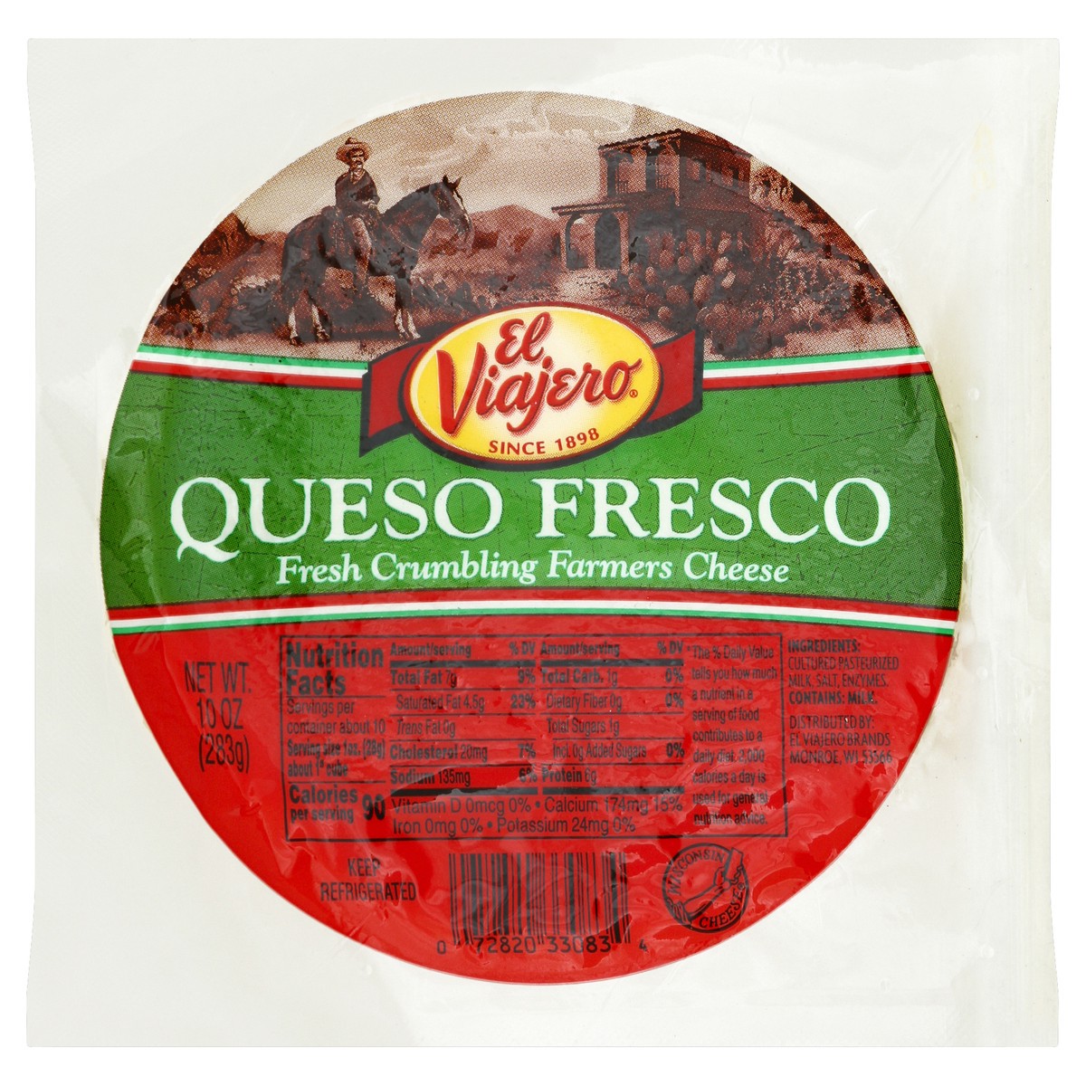slide 5 of 6, El Viajero Queso Fresco, 10 Ounce, 10 oz