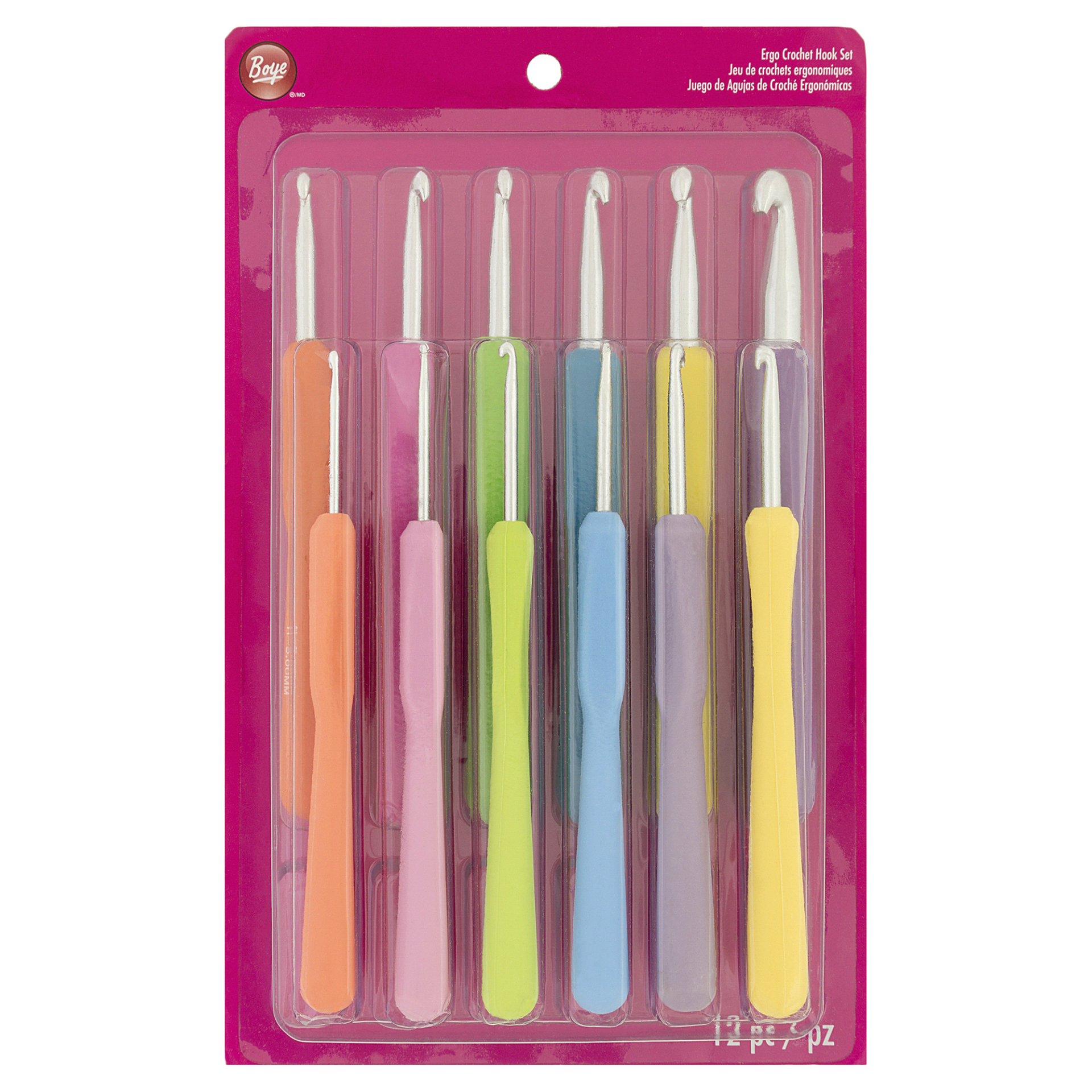 slide 1 of 1, Boye Ergonomic Crochet Hook Set, 12 ct