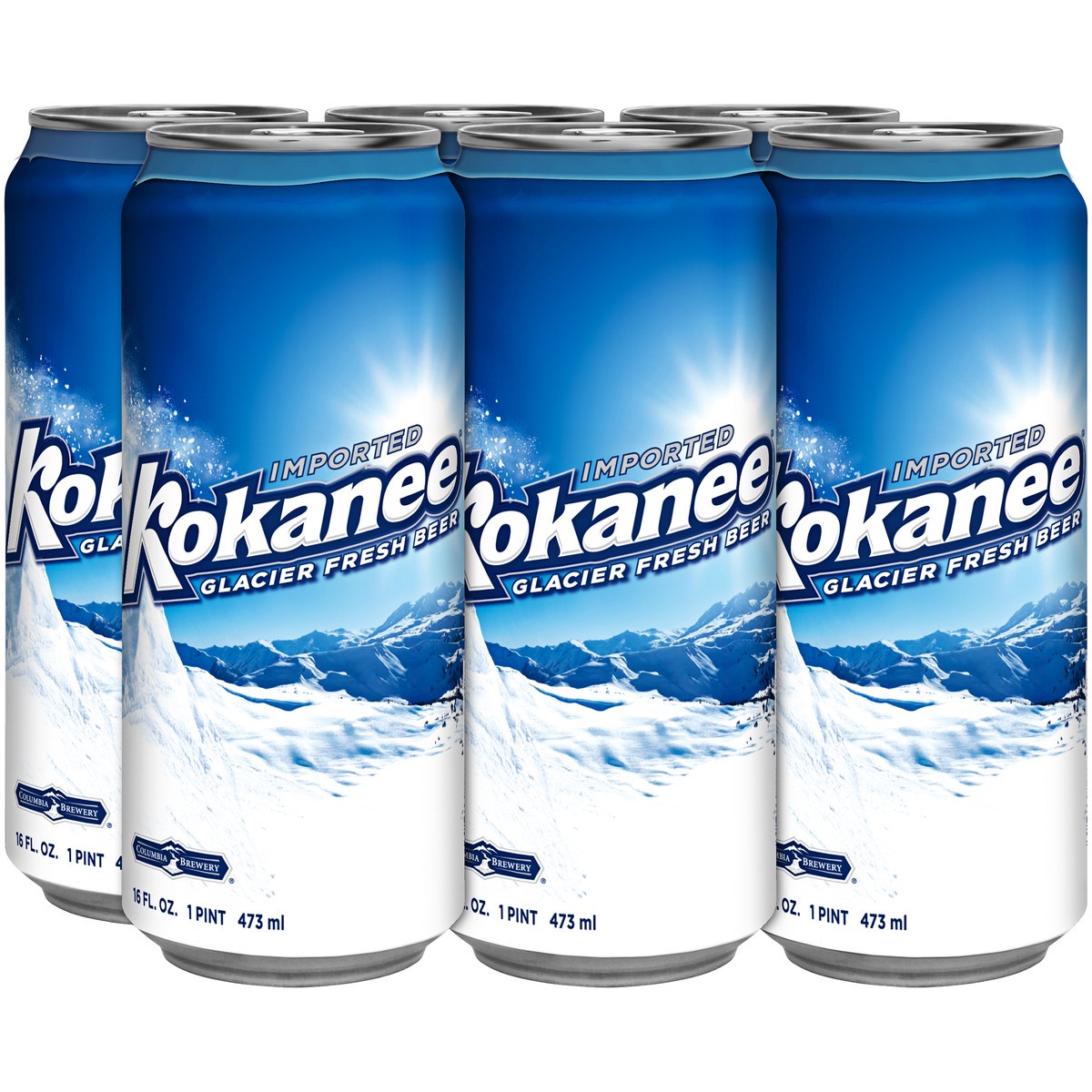 slide 1 of 2, Kokanee Glacier Beer, 6 Pack 16 fl. oz. Cans, 5% ABV, 16 fl oz