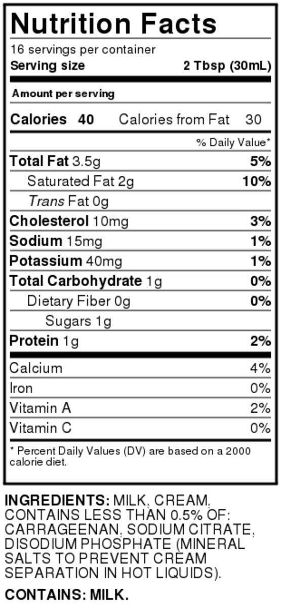 slide 4 of 9, Food Club Half & Half, 16 fl oz