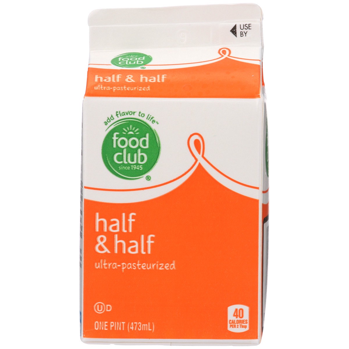 slide 9 of 9, Food Club Half & Half, 16 fl oz