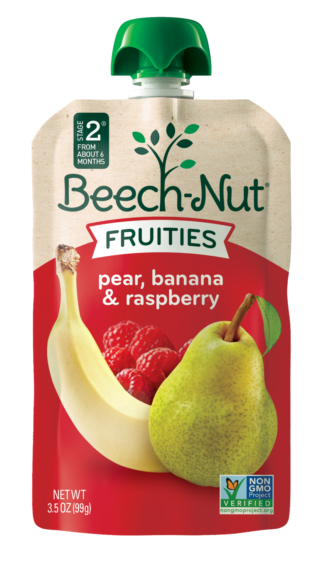 slide 7 of 7, Beech-Nut Fruities Stage 2 (from About 6 Months) Pear, Banana & Raspberries 3.5 oz, 3.5 oz