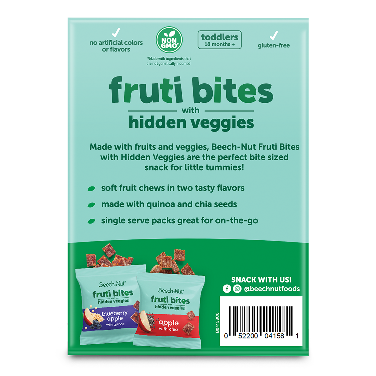 slide 2 of 2, Beech-Nut Fruti Bites Fruit, Veggie & Grain Snack Variety Pack 12 - 18 g Packs, 12 ct