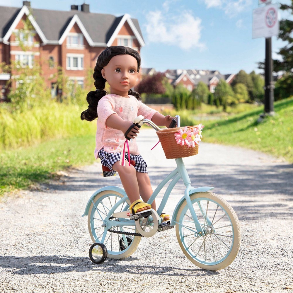 slide 2 of 4, Our Generation Anywhere You Cruise 18" Doll Bicycle - Blue, 1 ct