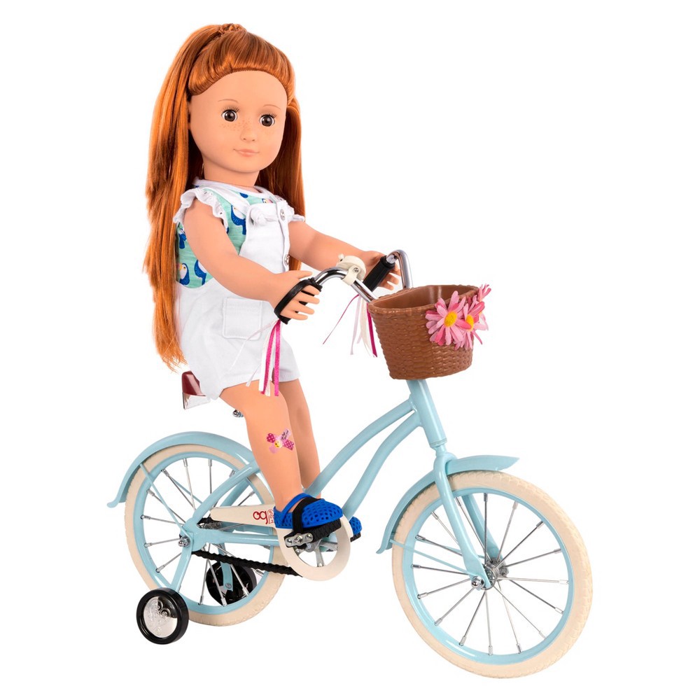 slide 3 of 4, Our Generation Anywhere You Cruise 18" Doll Bicycle - Blue, 1 ct