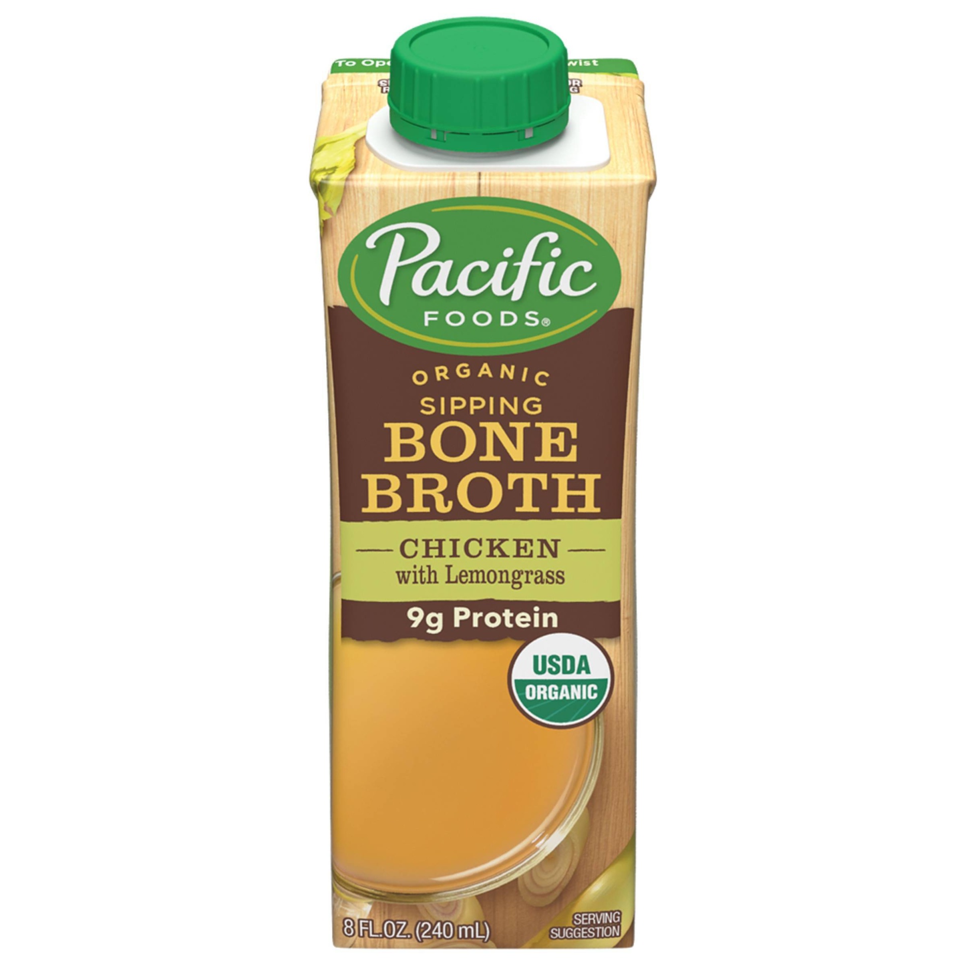 slide 1 of 4, Pacific Foods Organic Gluten Free Sipping Chicken with Lemongrass Bone Broth, 8 oz