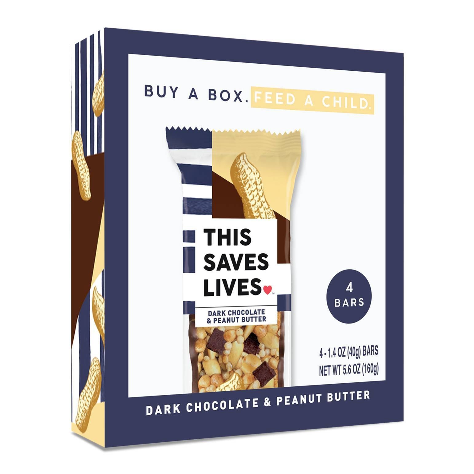 slide 1 of 4, This Bar Saves Lives This Saves Lives Dark Chocolate & Peanut Butter Granola Bars, 4 ct