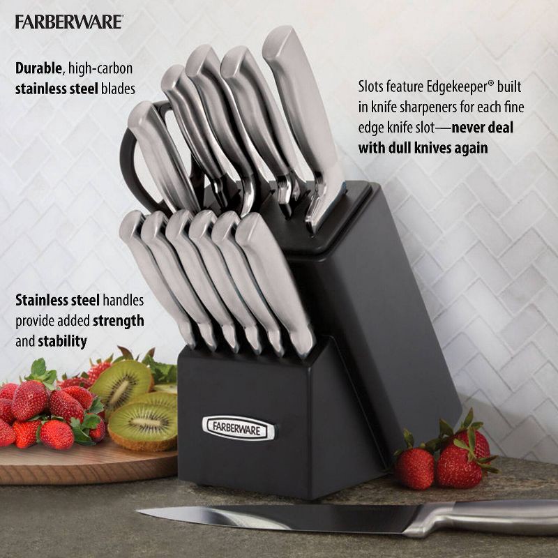 slide 12 of 12, Farberware Edgekeeper 13 Piece Self Sharpening StainlessSteel Hollow Handle Knife Block Set, 13 ct