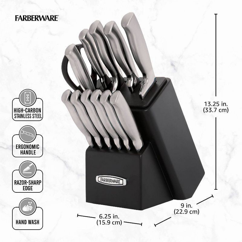 slide 10 of 12, Farberware Edgekeeper 13 Piece Self Sharpening StainlessSteel Hollow Handle Knife Block Set, 13 ct