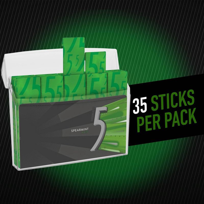 slide 5 of 11, 5 Gum Sugar-Free Spearmint Rain Gum - 35ct, 35 ct