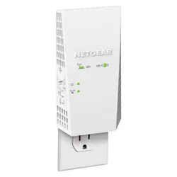 Netgear AC1900 Mesh WiFi Range Extender Essential Edition - White (EX6400): Universal Ethernet Port, WPA2 Security