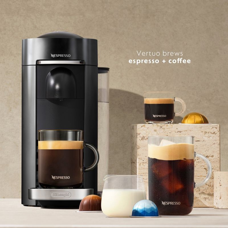 slide 2 of 11, Nespresso Vertuo Plus Deluxe Espresso and Coffee maker Bundle: Piano Black, 12 Capsules, Removable Water Reservoir, 12 ct